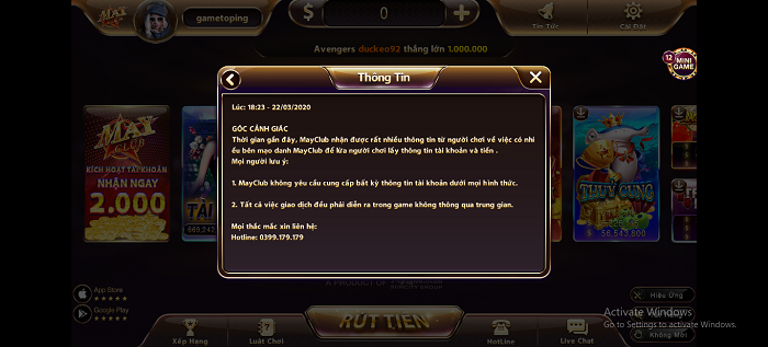 Cảnh báo của game bài đổi thưởng May Club về hành vi giả mạo, đánh cắp thông tin của tin tặc