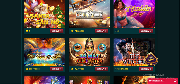 hệ thống game lucky88